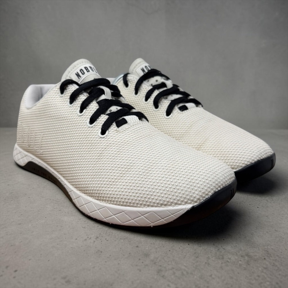 NOBULL Trainer Men Size 11 Ivory White Black SuperFabric Cross Training Shoes